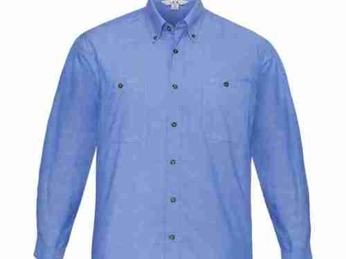 Men’s Wrinkle Free Chambray Long Sleeve Shirt