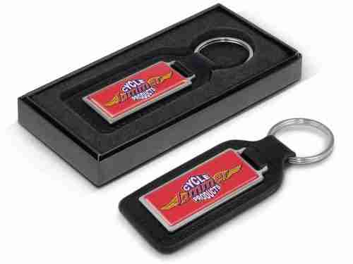 Baron Rectangular Leather Key Ring