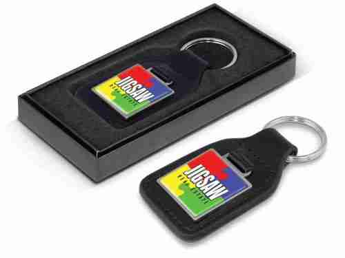 Baron Square Leather Key Ring